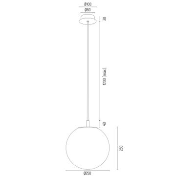 Argon 8513 - Pakabinamas sietynas PALOMA 1xE27/15W/230V diametras 25 cm auksas/juoda