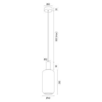 Argon 8563 - Pakabinamas sietynas SAGUNTO PLUS 1xE27/15W/230V diametras 14 cm juoda