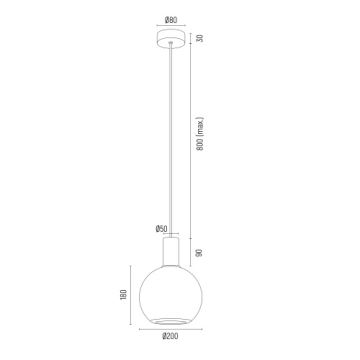 Argon 8564 - Pakabinamas sietynas SAGUNTO PLUS 1xE27/15W/230V diametras 20 cm juoda