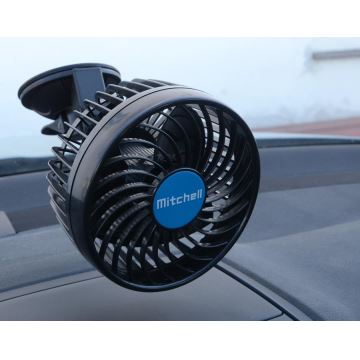 Automobilio ventiliatorius su siurbtuku 9W/12V juoda