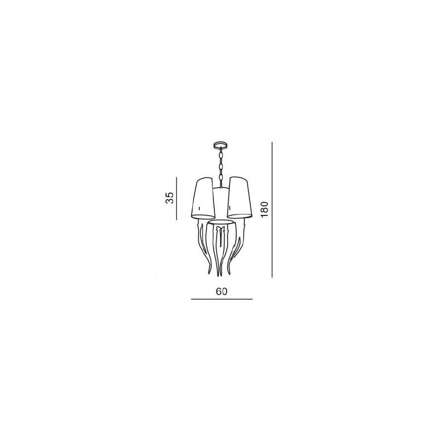 Azzardo AZ1232 - Pakabinamas sietynas ant grandinės DIABLO 6xE14/11W/230V baltas