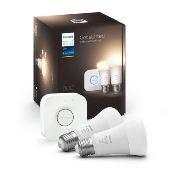 Bazinis komplektas Philips Hue WHITE 2xE27/9,5W 2700K + sujungimo įrenginys