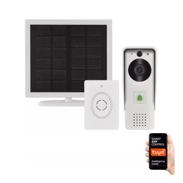 Bevielis durų skambutis su vaizdo kamera su saulės baterija GoSmart 4400 mAh 3xAA IP44 Wi-Fi Tuya
