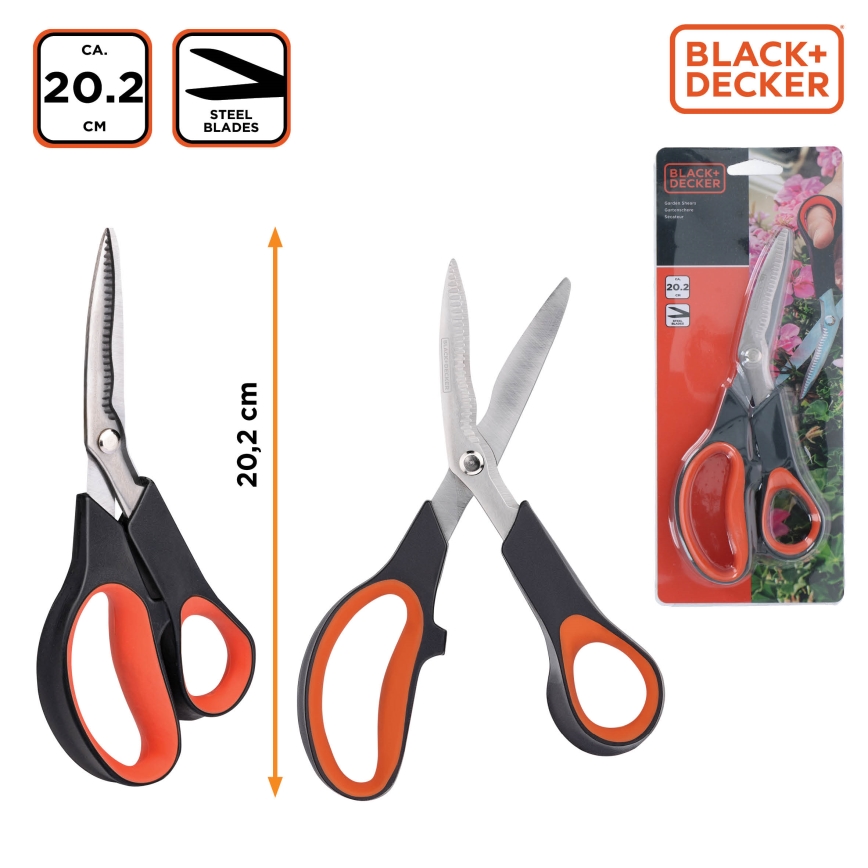 BLACK+DECKER - Sodo žirklės gėlėms 202 mm