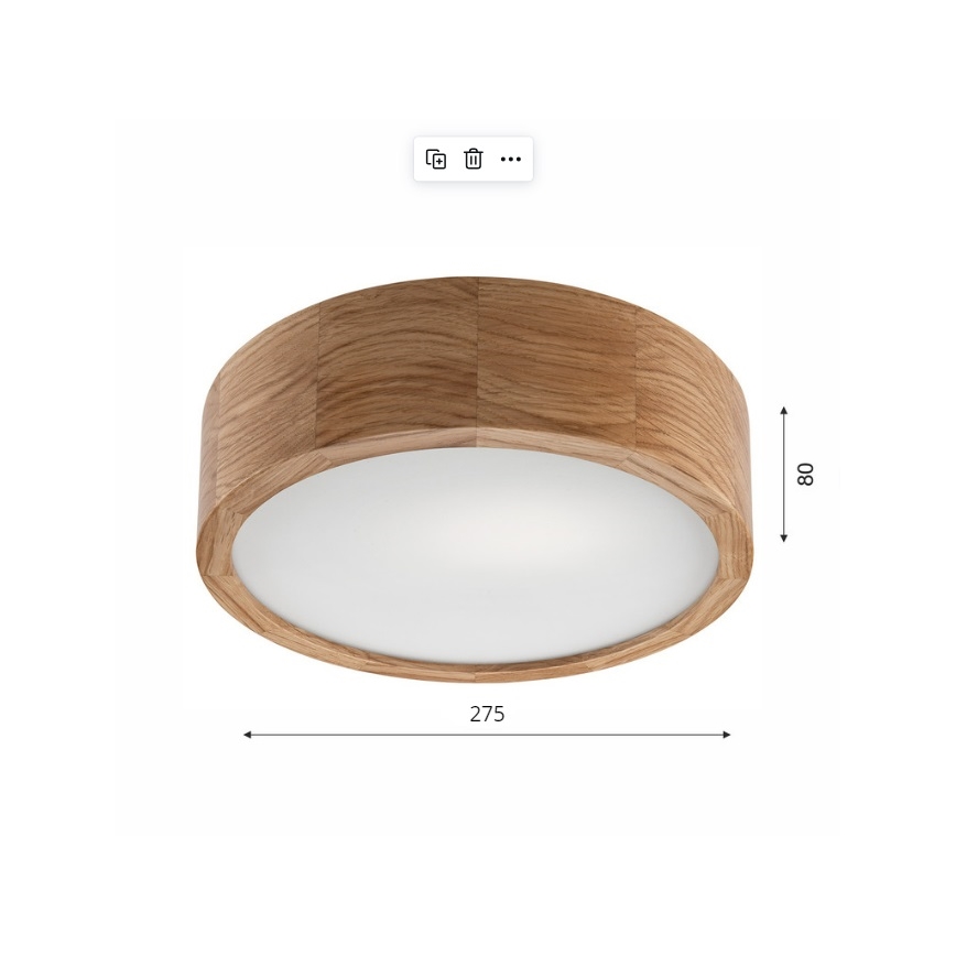 Brilagi - LED lubinis šviestuvas CARVALHO 1xE27/60W/230V ąžuolas diametras 27,5 cm