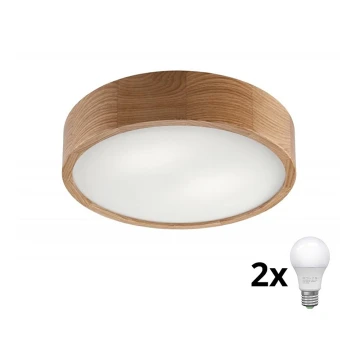 Brilagi - LED lubinis šviestuvas CARVALHO 2xE27/60W/230V ąžuolas diametras 37,5 cm