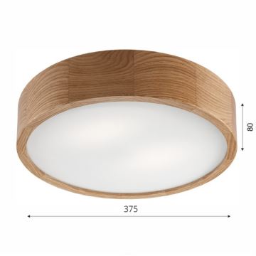 Brilagi - LED lubinis šviestuvas CARVALHO 2xE27/60W/230V ąžuolas diametras 37,5 cm