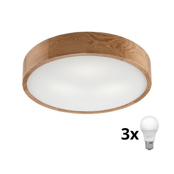 Brilagi - LED lubinis šviestuvas CARVALHO 3xE27/60W/230V ąžuolas diametras 47,5 cm