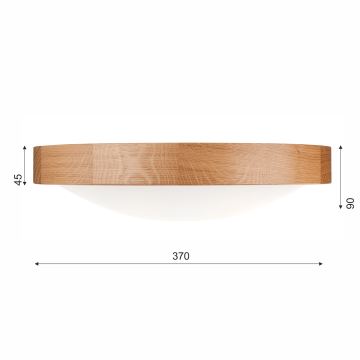 Brilagi - LED lubinis šviestuvas CARVALHO SLIM 2xE27/60W/230V ąžuolas diametras 37 cm