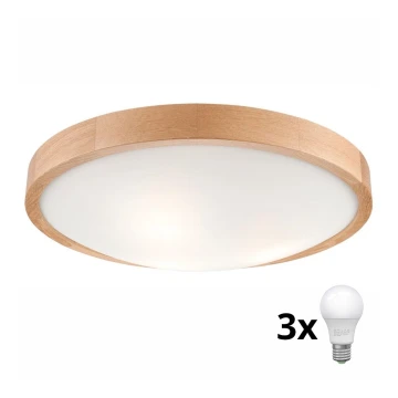 Brilagi - LED lubinis šviestuvas CARVALHO SLIM 3xE27/60W/230V ąžuolas diametras 47 cm