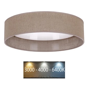 Brilagi - LED Lubinis šviestuvas VELVET LED/12W/230V d. 30 cm 3000K/4000K/6400K rudas