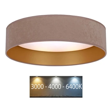 Brilagi - LED Lubinis šviestuvas VELVET LED/12W/230V d. 30 cm 3000K/4000K/6400K smėlio/aukso spalvos