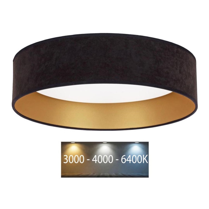 Brilagi - LED Lubinis šviestuvas VELVET LED/24W/230V d. 40 cm 3000/4000/6400K juodas/aukso