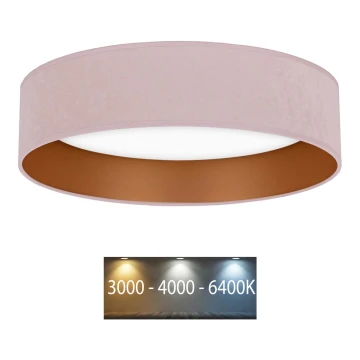 Brilagi - LED Lubinis šviestuvas VELVET LED/24W/230V d. 40 cm 3000/4000/6400K rožinis/aukso