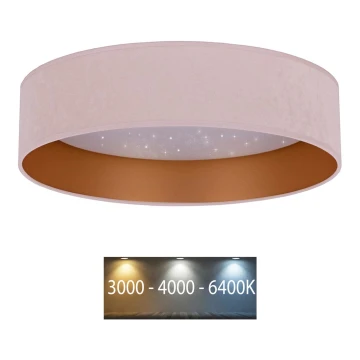 Brilagi - LED Lubinis šviestuvas VELVET STAR LED/24W/230V d. 40 cm 3000K/4000K/6400K rožinis/aukso