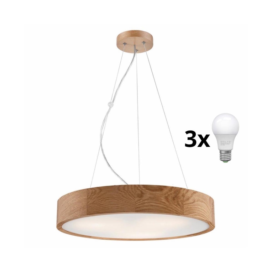 Brilagi - LED Pakabinamas sietynas CARVALHO 3xE27/60W/230V ąžuolas diametras 47,5 cm