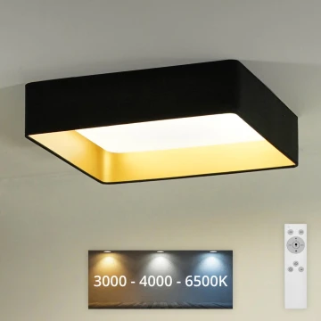 Brilagi - LED Pritemdomas lubinis šviestuvas VELVET SQUARE LED/24W/230V 3000/4000/6500K + nuotolinio valdymo pultas juoda