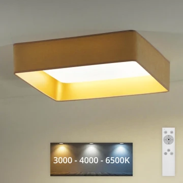 Brilagi - LED Pritemdomas lubinis šviestuvas VELVET SQUARE LED/24W/230V 3000/4000/6500K + nuotolinio valdymo pultas smėlio spalva