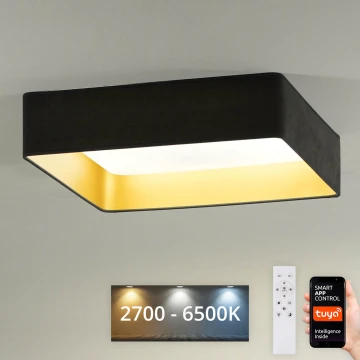 Brilagi - LED Pritemdomas lubinis šviestuvas VELVET SQUARE SMART LED/36W/230V 2700-6500K Wi-Fi Tuya + nuotolinio valdymo pultas pilka