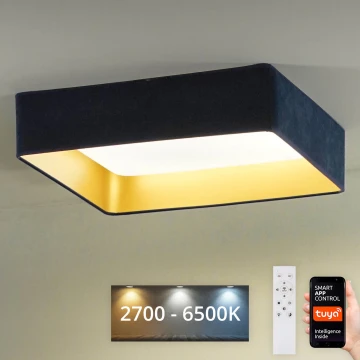 Brilagi - LED Pritemdomas lubinis šviestuvas VELVET SQUARE SMART LED/36W/230V 2700-6500K Wi-Fi Tuya + nuotolinio valdymo pultas tamsiai mėlyna