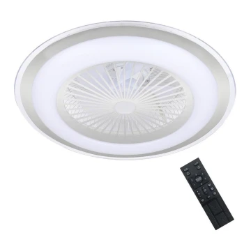 Brilagi - LED Pritemdomas šviestuvas su ventiliatoriumi RONDA LED/48W/230V sidabrinis + RC