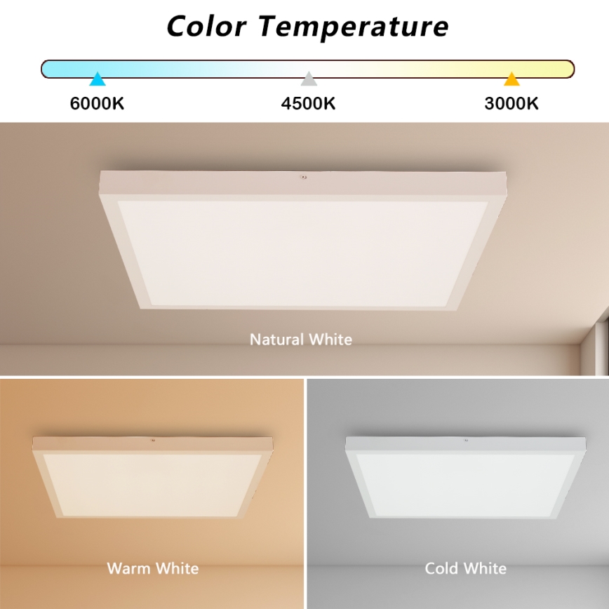 Brilagi - LED pritemdomas lubinis vonios šviestuvas FRAME SMART LED/50W/230V 3000-6000K IP44 balta + nuotolinio valdymo pultas