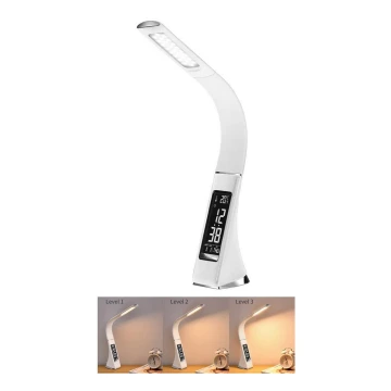 Brilagi - LED Reguliuojama stalinė lempa su ekranu PELLE LED/7W/230V balta