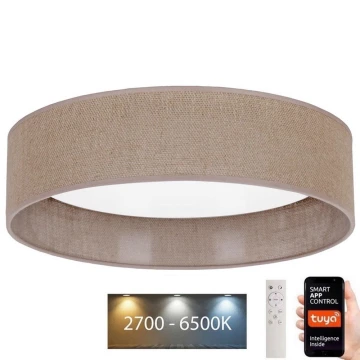 Brilagi - LED Reguliuojamas lubinis šviestuvas VELVET SMART LED/36W/230V d. 55 cm 2700-6500K Wi-Fi Tuya rudas + nuotolinio valdymo pultelis