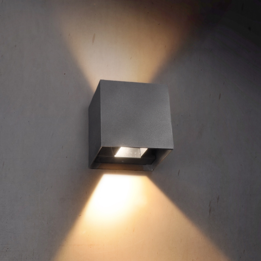 Brilagi - LED sieninis lauko šviestuvas CUBE LED/6W/230V antracitas IP54