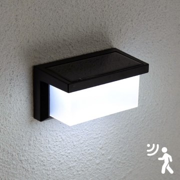 Brilagi - LED sieninis šviestuvas su jutikliu, įkraunamas saulės energija BRICK LED/12W/5,5V IP65