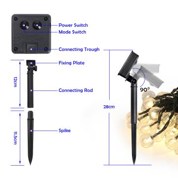Brilagi - LED Solar Dekoratyvinė girlianda BUBBLE 50xLED/8 funkcijos 7m IP65 šilta balta