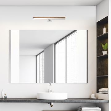 Brilagi - LED vonios veidrodžio apšvietimas WOODY MIRROR LED/12W/230V IP44 ąžuolas/balta