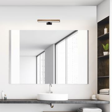 Brilagi - LED vonios veidrodžio apšvietimas WOODY MIRROR LED/8W/230V IP44 ąžuolas/juoda