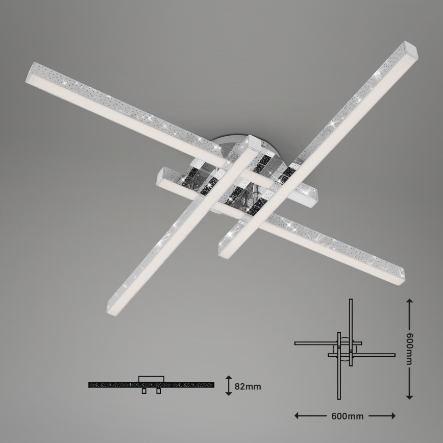 Brilo - LED Ant pagrindo montuojamas sietynas REY 4xLED/5W/230V blizgus chromas