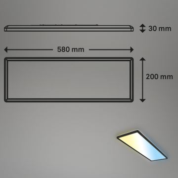 Brilo - LED Pritemdomas lubinis šviestuvas SLIM LED/23W/230V 2700-6500K + nuotolinio valdymo pultas