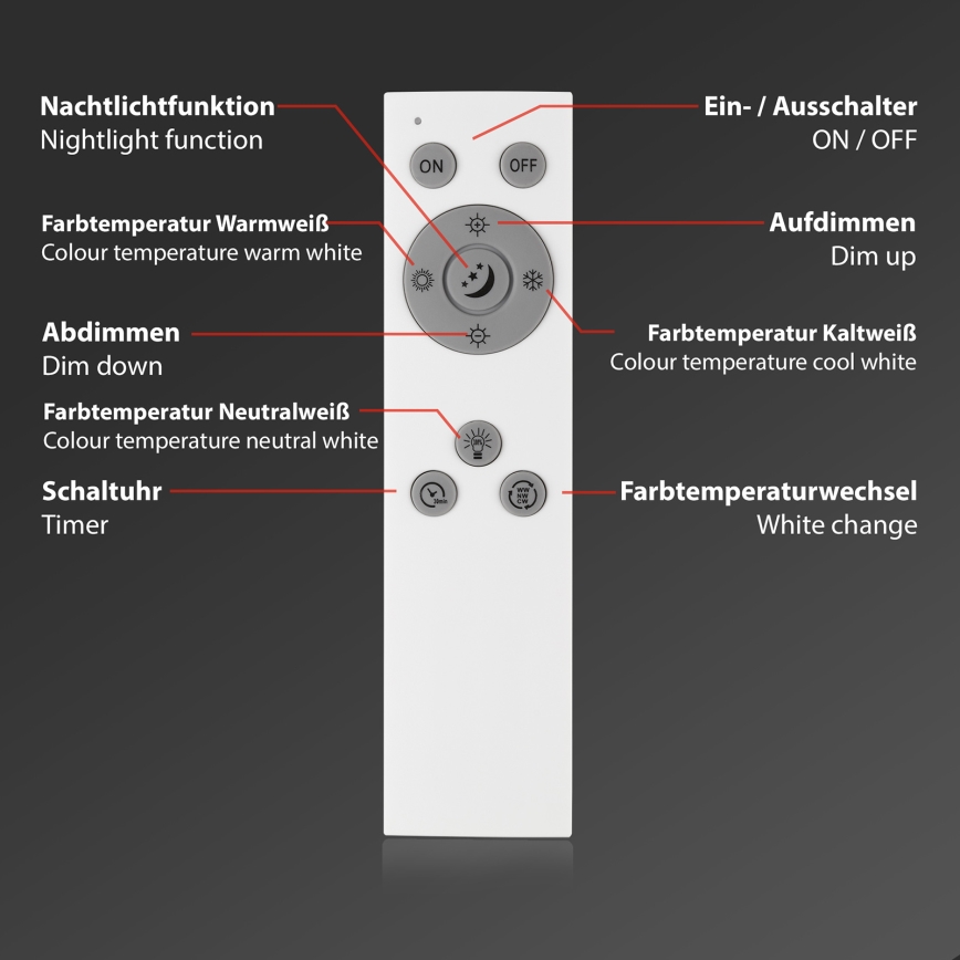 Brilo - LED Pritemdomas lubinis šviestuvas SLIM LED/31W/230V 2700-6500K + nuotolinio valdymo pultas