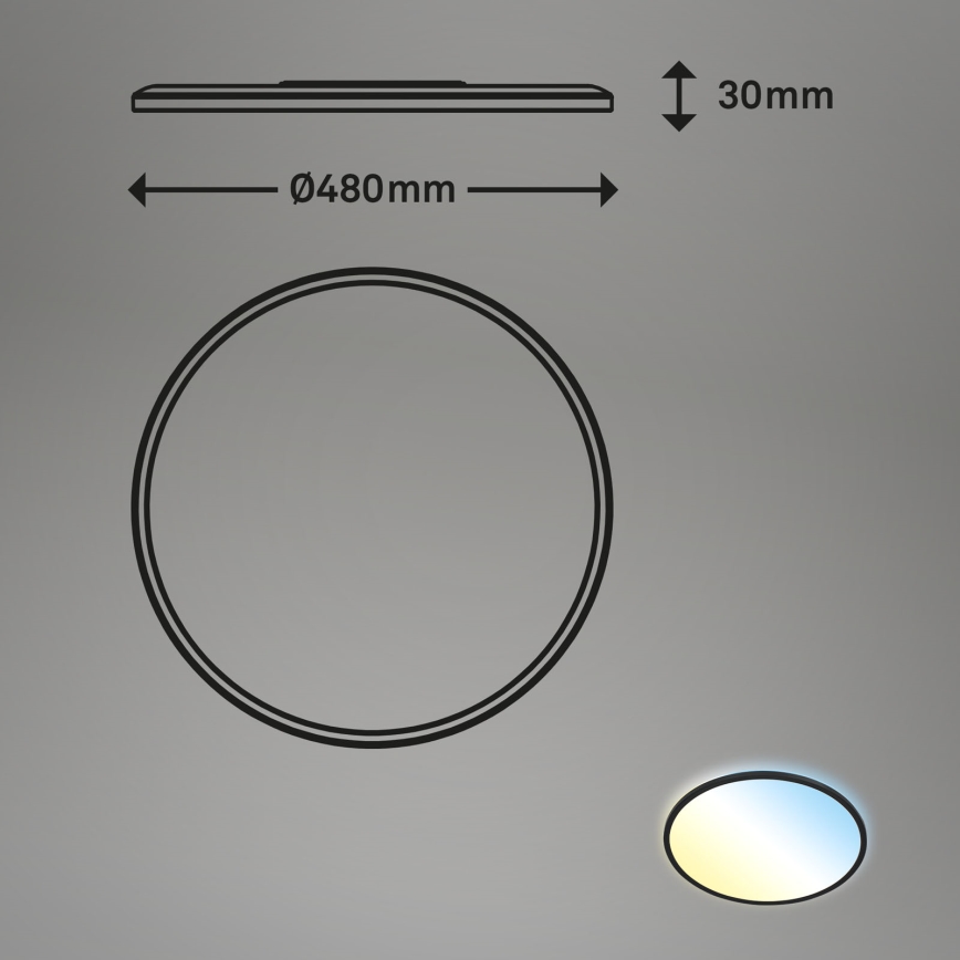 Brilo - LED Pritemdomas lubinis šviestuvas SLIM LED/31W/230V 2700-6500K + nuotolinio valdymo pultas