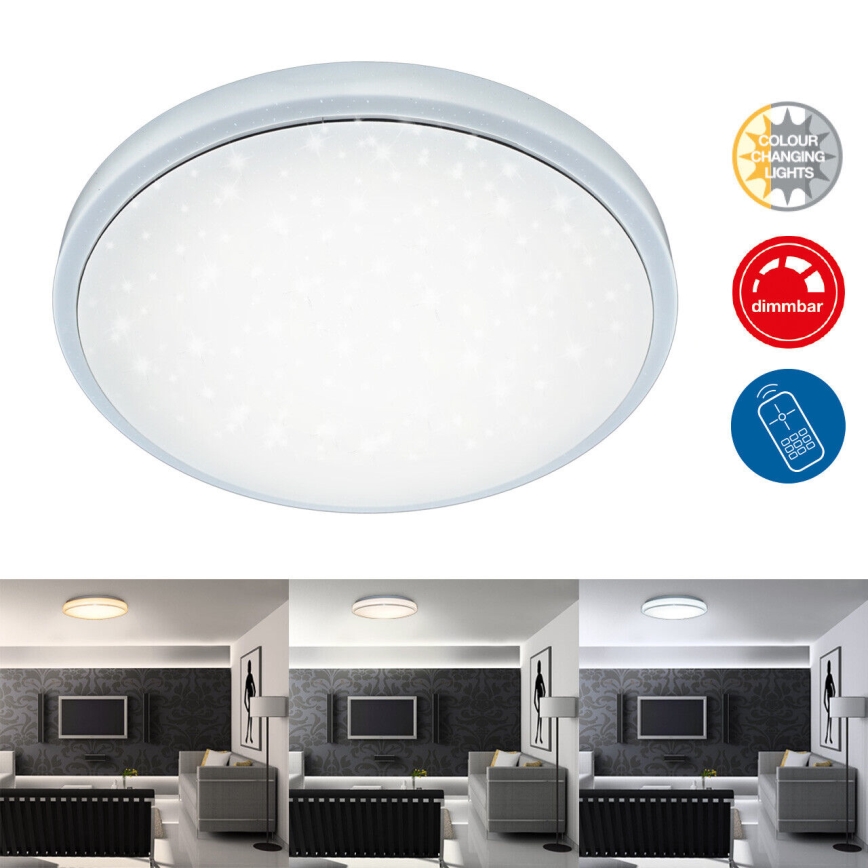 Brilo - LED Pritemdomas lubinis šviestuvas STARRY SKY LED/18W/230V 3000-6500K + nuotolinio valdymo pultas