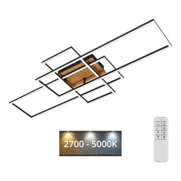 Brilo - LED Pritemdomas tvirtinamas sietynas FRAME LED/51W/230V 2700-5000K juoda/ruda + nuotolinio valdymo pultas