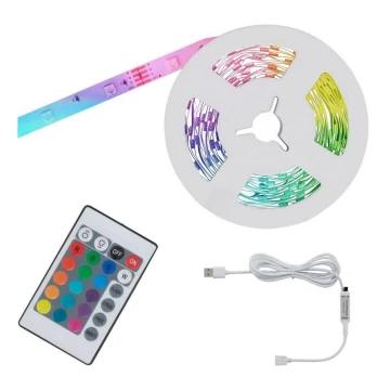 Brilo - LED RGB Reguliuojama juostelė 6,6m LED/6W/USB + nuotolinio valdymo pultas