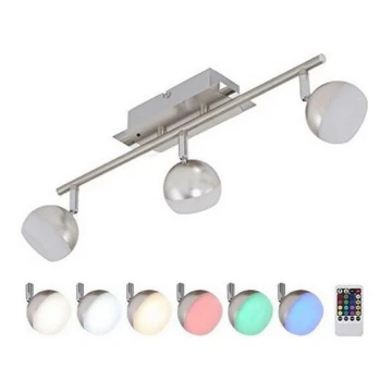 Briloner 2040-032 - LED RGB Pritemdomas kryptinis šviestuvas 3xLED/3,3W/230V + Nuotolinio valdymo pultas