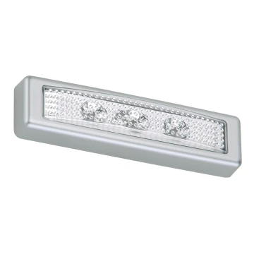 Briloner 2689-034 - LED Jutiklinė orientacinė lemputė LERO LED/0,18W/3xAAA sidabras