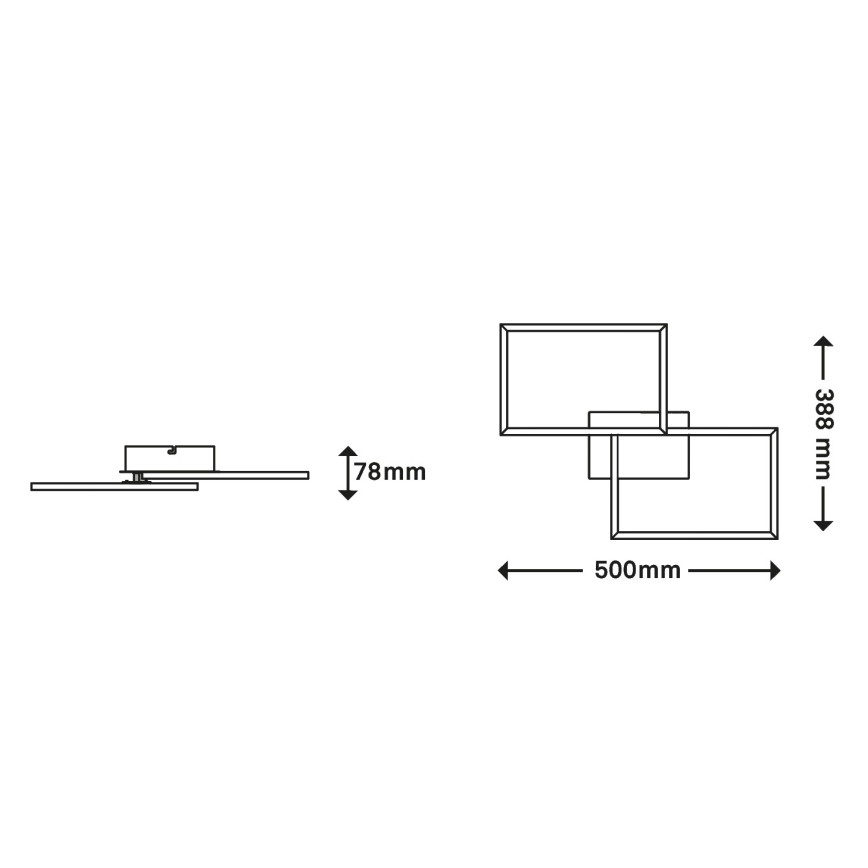 Briloner 3149-018 - LED Reguliuojamas ant pagrindo montuojamas sietynas FRAME 2xLED/15W/230V + valdymo pultas