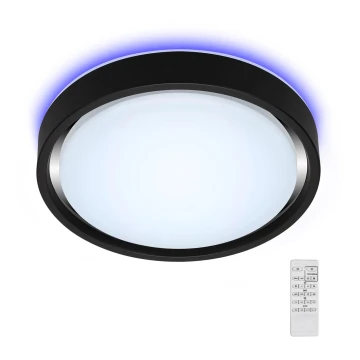 Briloner 3227-015 - LED RGB pritemdomas lubinis šviestuvas su jutikliu TALENA LED/24W/230V juoda + nuotolinio valdymo pultas