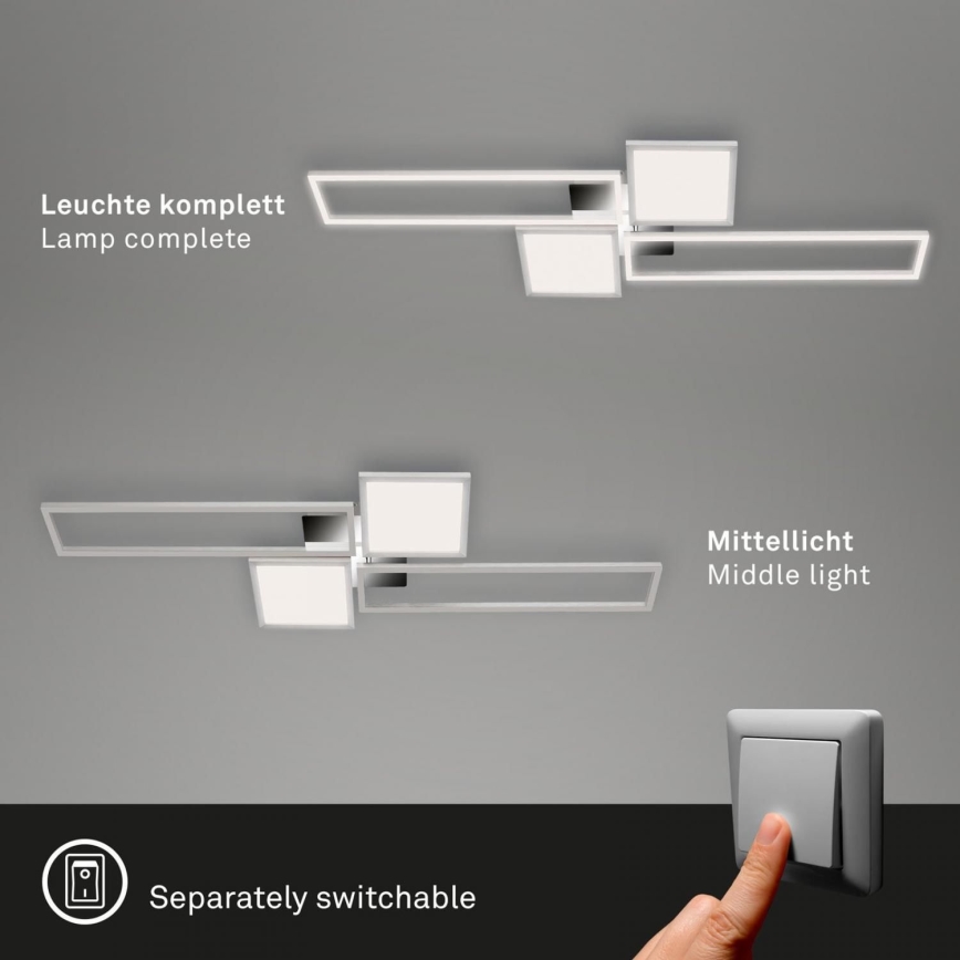 Briloner 3531-018 - LED Pritemdomas lubinis šviestuvas FRAME LED/50W/230V 3000-6500K + nuotolinio valdymo pultas