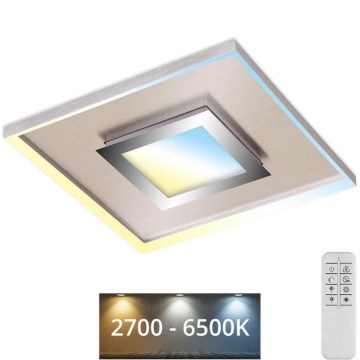 Briloner 3641-012 - LED Pritemdomas lubinis šviestuvas FRAME LED/30W/230V 2700-6500K chromas + nuotolinio valdymo pultas