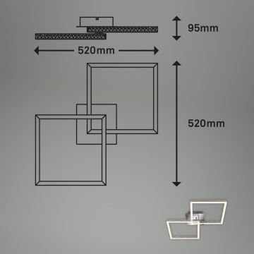 Briloner 3751-019 - LED Pritemdomas lubinis šviestuvas FRAME LED/20W/230V chromas