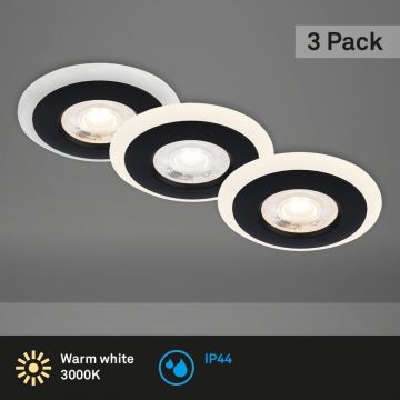 Briloner 7039-035 - KOMPLEKTAS 3x LED įleidžiamas lubinis vonios šviestuvas LED/5W/230V IP44