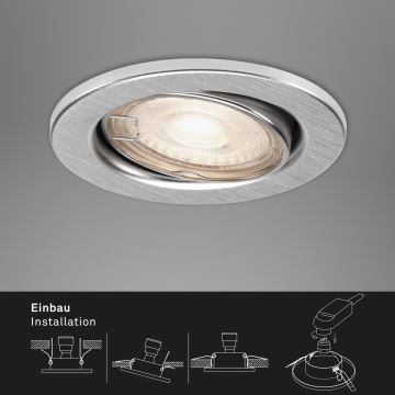 Briloner 7144-039 - KOMPLEKTAS 3x LED įleidžiamas lubinis vonios šviestuvas SLIDE 1xGU10/4W/230V IP23