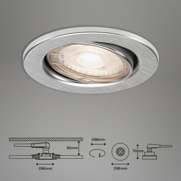 Briloner 7144-039 - KOMPLEKTAS 3x LED įleidžiamas lubinis vonios šviestuvas SLIDE 1xGU10/4W/230V IP23